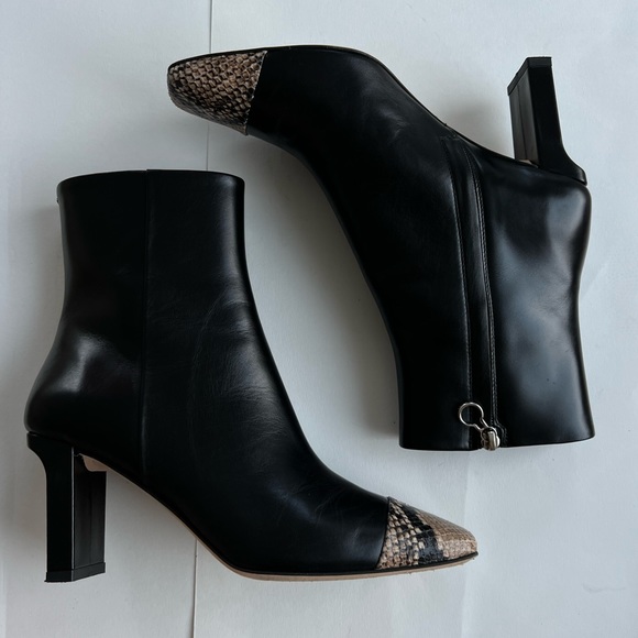 Aeyde Belle Snake-effect And Smooth Leather US9 Black like New - Picture 2 of 9
